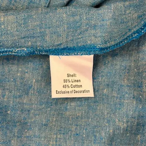 NWT VTG NORM THOMPSONBlue Linen & Cotton Blend Lightweight BlazerWomen's